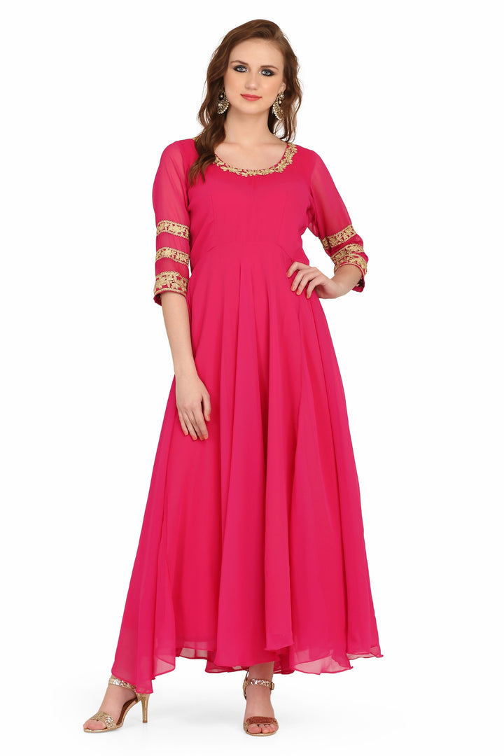 Fuchsia Long Anarkali Style Kurti
