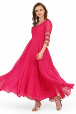 Load image into Gallery viewer, Fuchsia Long Anarkali Style Kurti