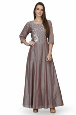Load image into Gallery viewer, Grey Long Anarkali Kurti