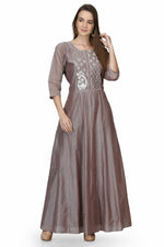Load image into Gallery viewer, Grey Long Anarkali Kurti