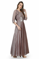 Load image into Gallery viewer, Grey Long Anarkali Kurti