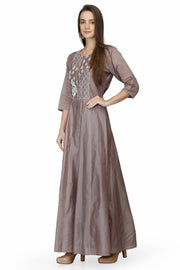 Grey Long Anarkali Kurti