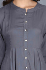 Load image into Gallery viewer, Grey Anarkali Style Rayon Kurti