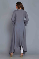 Load image into Gallery viewer, Grey Anarkali Style Rayon Kurti