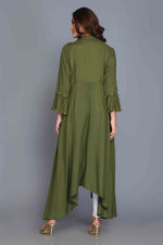Load image into Gallery viewer, Green Anarkali Style Rayon Kurti