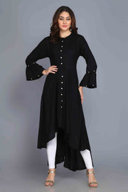Black Anarkali Style Rayon Kurti