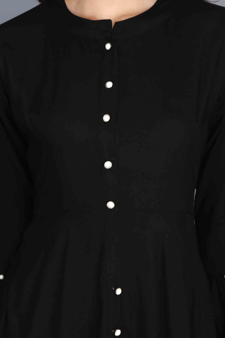 Black Anarkali Style Rayon Kurti