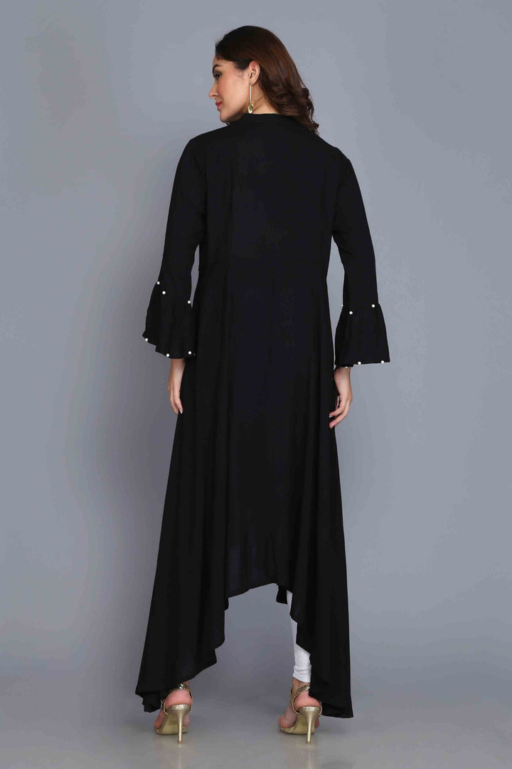 Black Anarkali Style Rayon Kurti