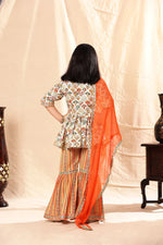 Load image into Gallery viewer, Printed Short Frock Suit with Sharara Set