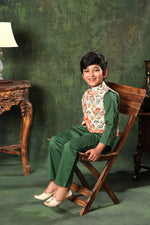 Load image into Gallery viewer, Printed Jacket with Green Kurta and Pyjama Co-ord Set