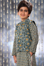Load image into Gallery viewer, Grey Jaipuri Floral Print Jacket Only
