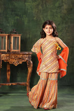 Load image into Gallery viewer, Embellished Printed Off-Shoulder Kurti with Sharara Set