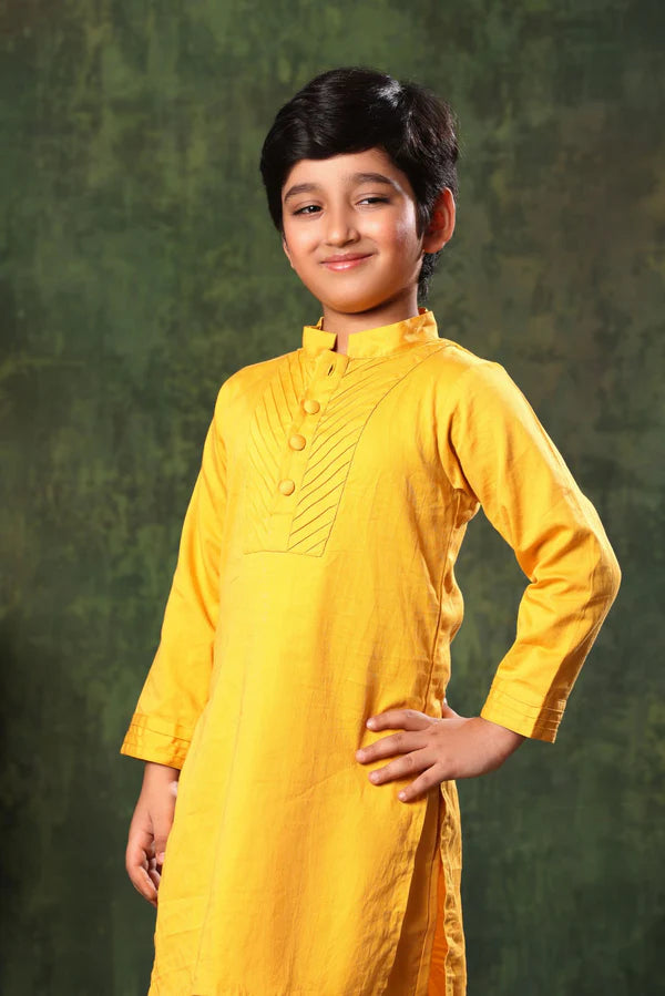 Mustard Kurta and Pyjama Co-ord Set