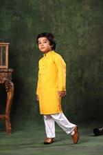 Load image into Gallery viewer, Mustard Kurta and White Pyjama Set