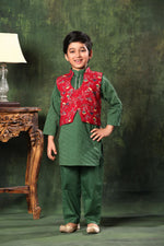 Load image into Gallery viewer, Printed Jacket With Floral Pathani Kurta Set