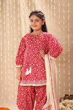 Load image into Gallery viewer, Red Jaipuri Print Kurta with Salwar Suit Set
