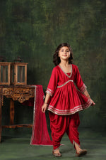 Load image into Gallery viewer, Mirror Lace work Peplum Top with Patiala Salwar Set