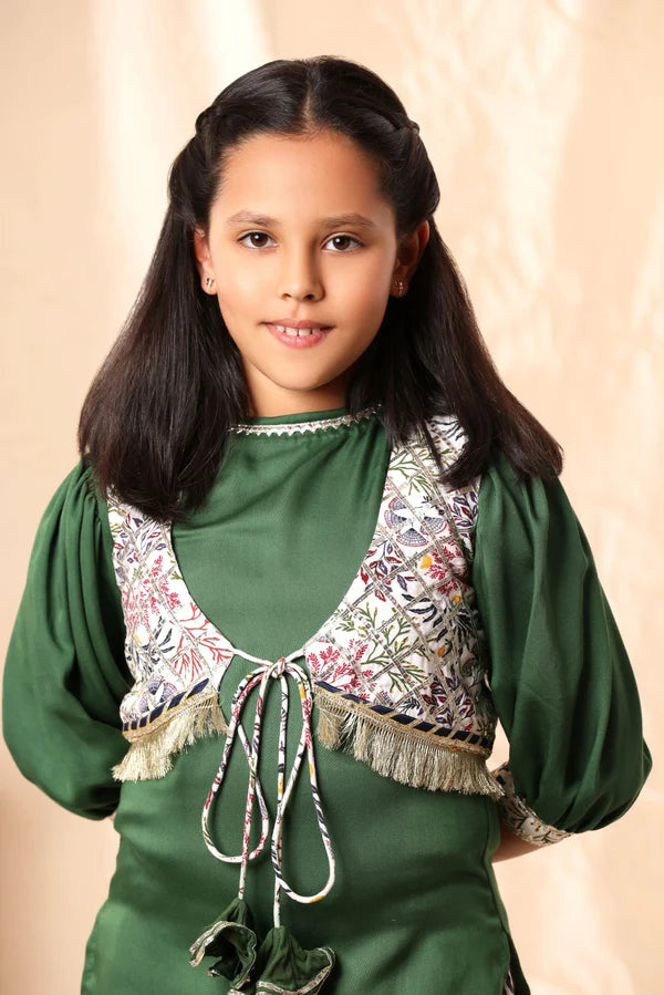 Green Kurta with Dhoti Pant and Embellished Kurta