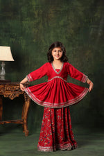 Load image into Gallery viewer, Embellished Peplum Top and Printed Palazzo Set