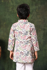 Load image into Gallery viewer, White Floral Print Kurta with Pyjama Set