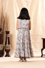 Load image into Gallery viewer, Navy Blue Embellished Kurta and Pant with Printed Shrug