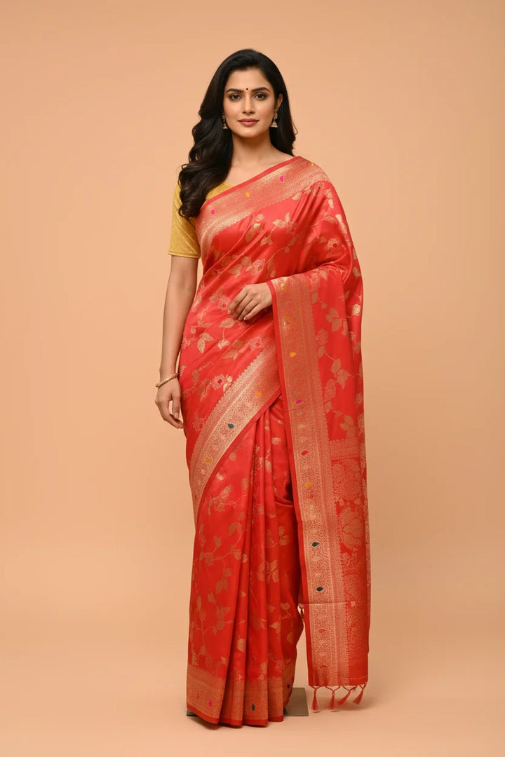 The Vermilion Bridal Silk Saree
