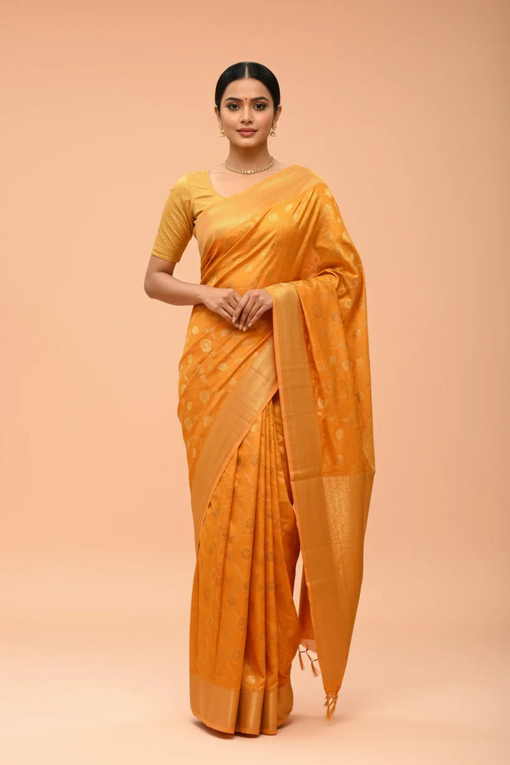 Golden Marigold Banarasi Silk Saree