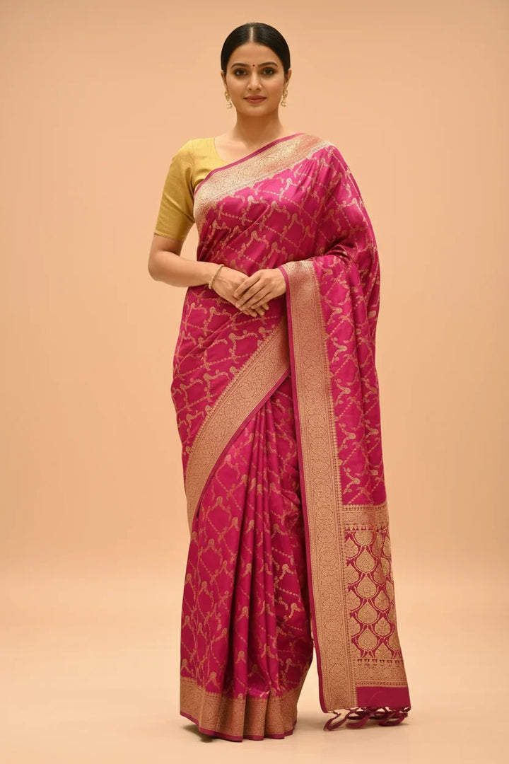 The Regal Rose Banarasi Silk Saree
