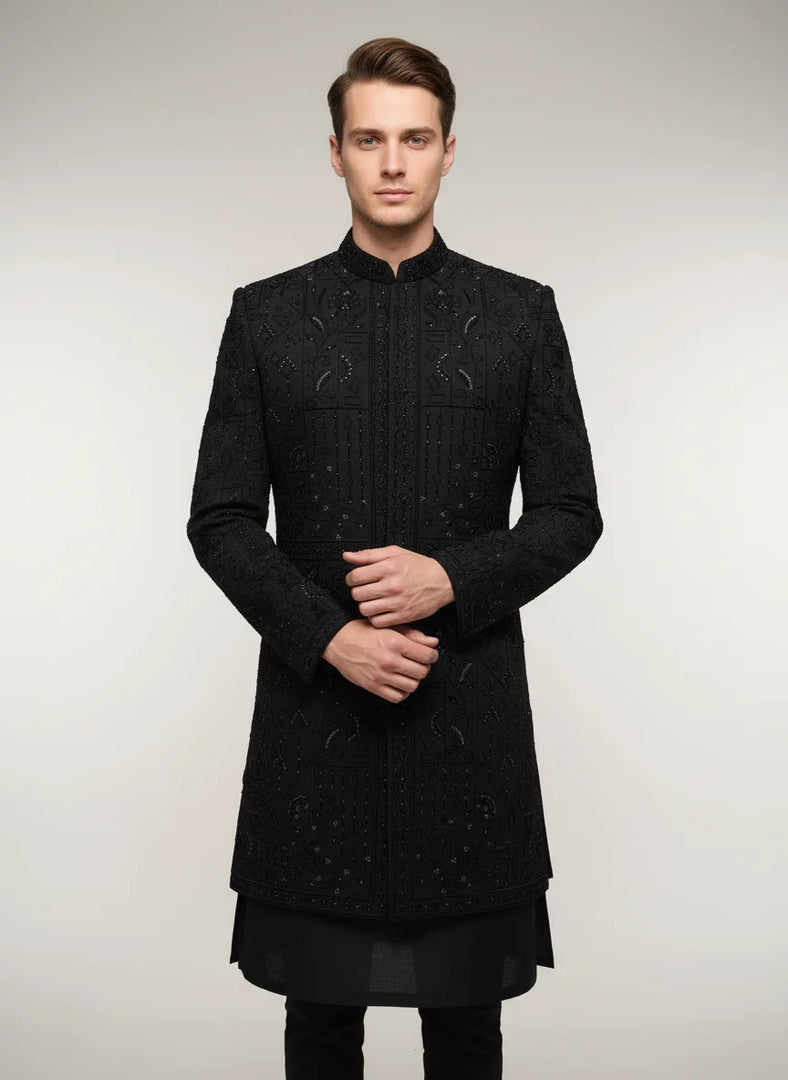 The Obsidian Regal Sherwani Set