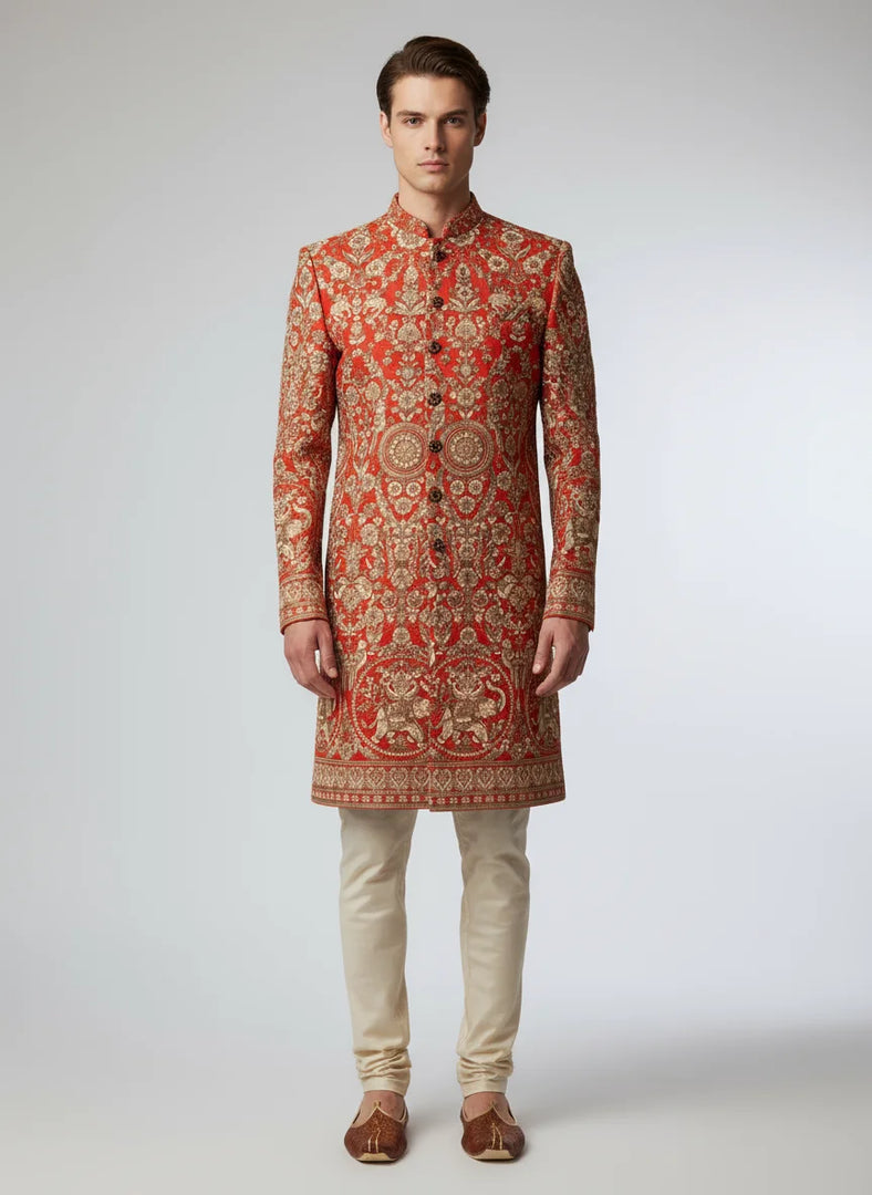 Royal Printed Sherwani Set