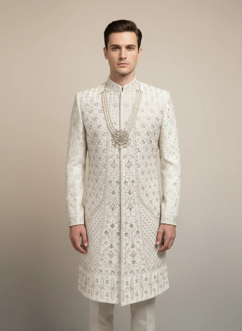 The Celestial Ivory Sherwani Set